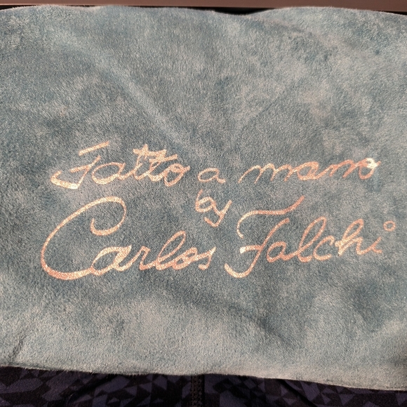 Carlos Falchi Fatto A Mano Multi Color Leather Patchwork Clutch - Picture 10 of 12